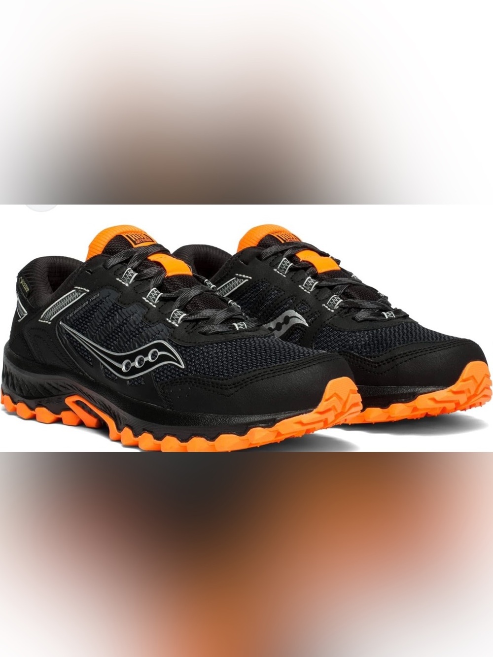 Saucony Black and Orange Trail Running Sneakers